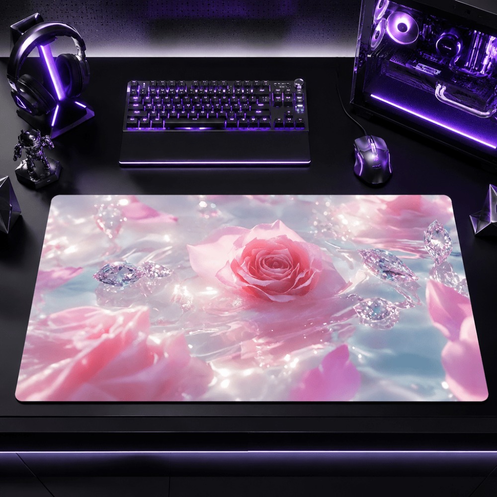 Desk Setup Simple - Marque d'eau originale rose rose. Idéal