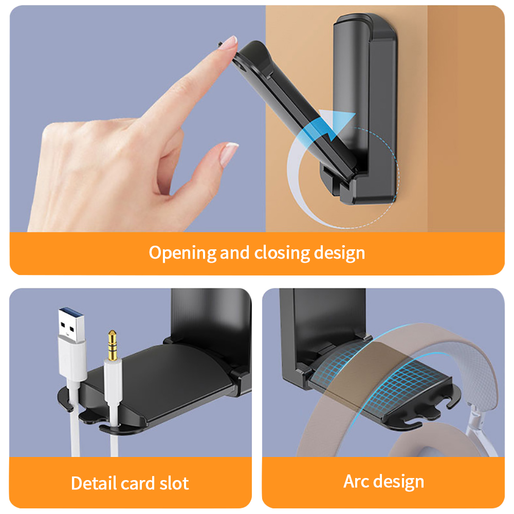 Headphone Hook Under - Support de casque de jeu pliant,