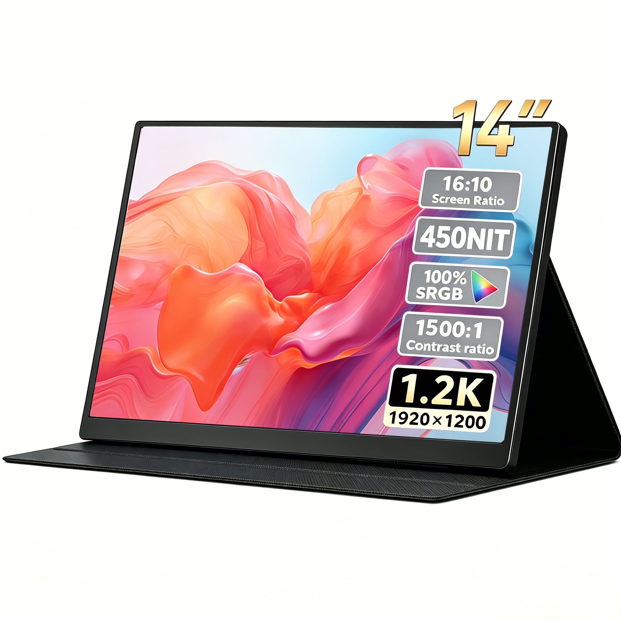 Dual Monitor Desk Setup - Moniteur portable 14 pouces 1.2K, 450