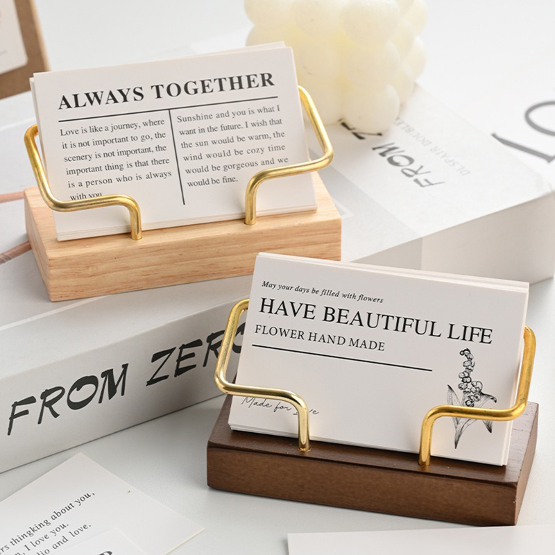 Desk Setup Table - Porte-cartes de visite en bois, support