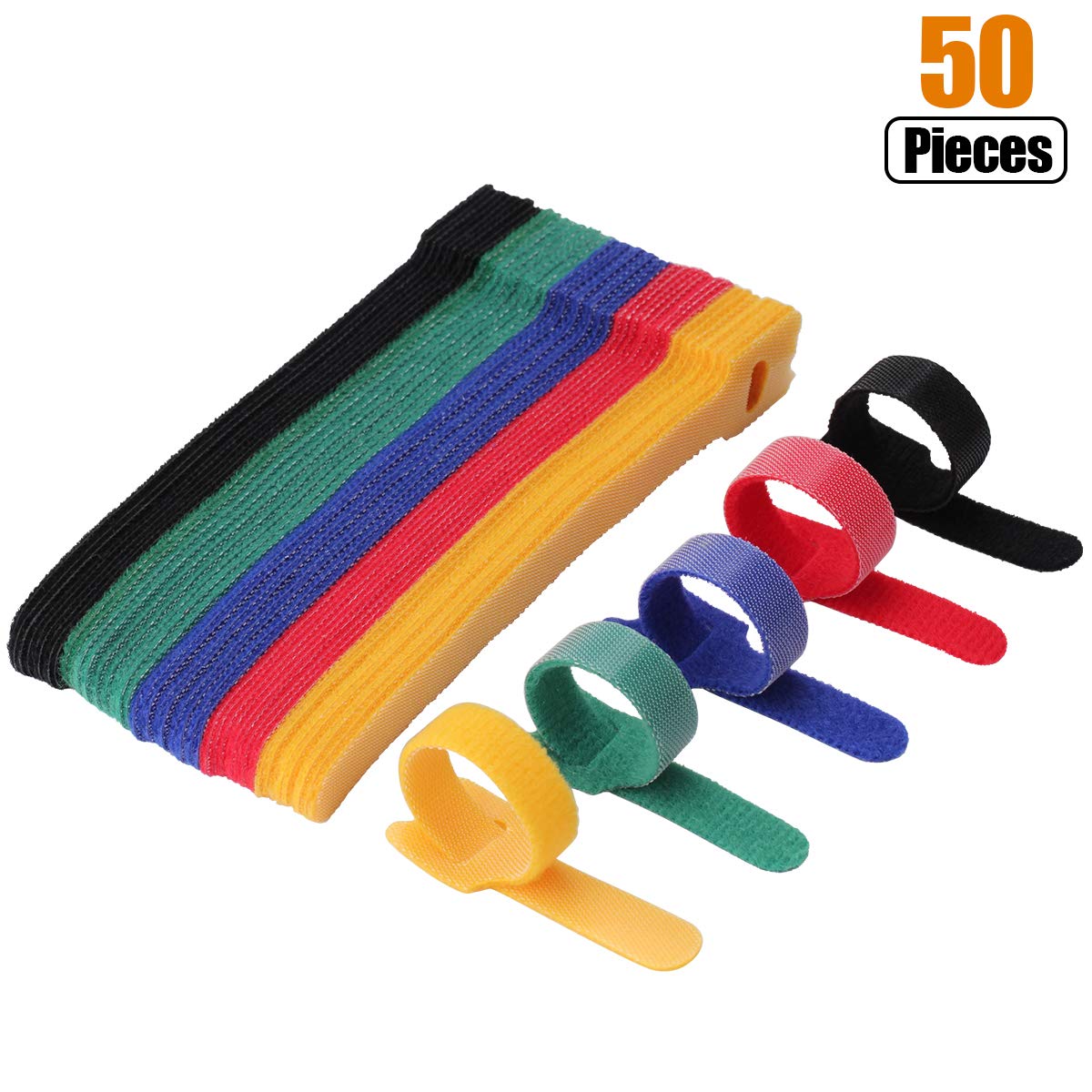 Cable Velcro Strap - 50pcs 12*150-300mm T-type Velcro câble attache