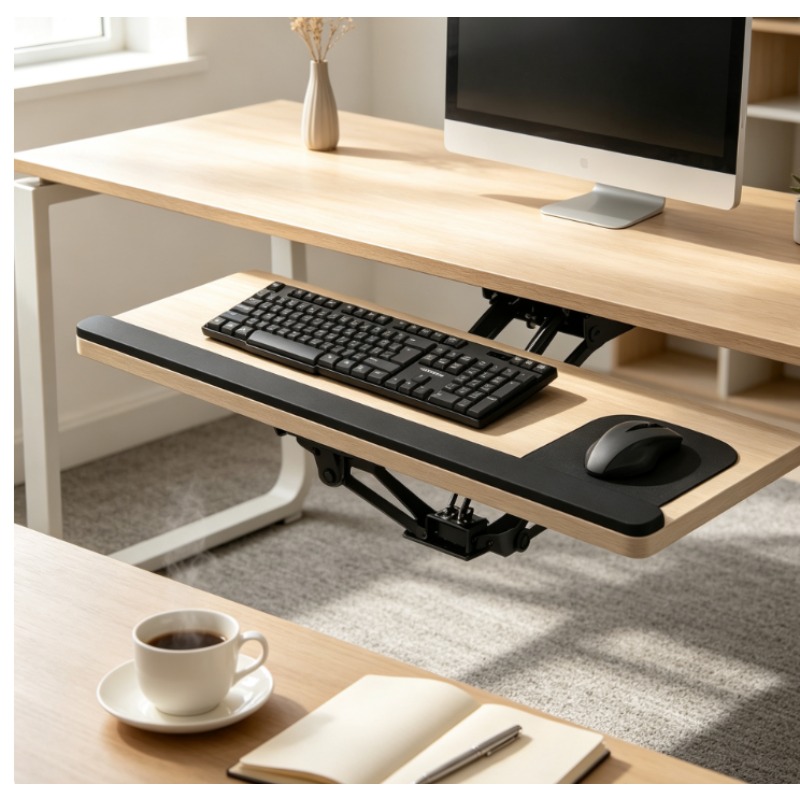 Desk Setup Home - Plateau de clavier coulissant sous le