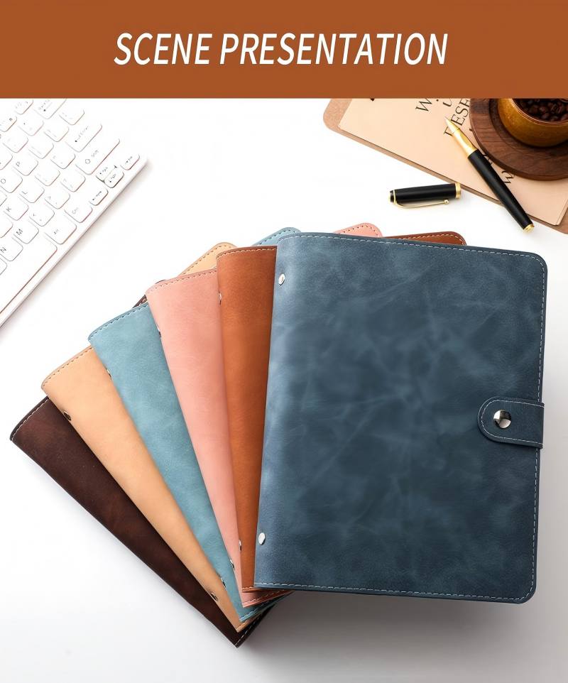 Ring Binder Box - Classeur A5 en cuir PU souple,
