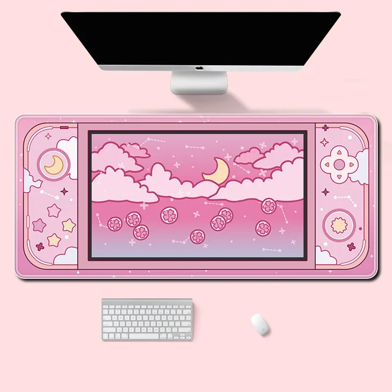 Desk Setup Gear - Grand tapis de bureau lune et