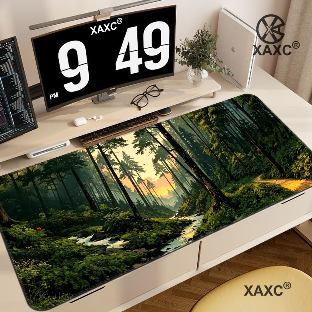 Desk Setup Natural - Tapis de souris XXL Forest Escape,