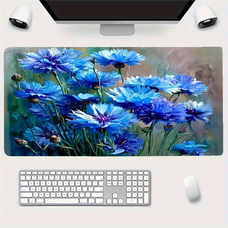 Desk Setup Natural - Tapis de souris Brand Blue Cornflower,