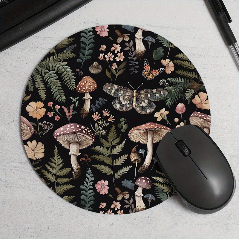 Desk Setup Office - Tapis de souris rond en caoutchouc