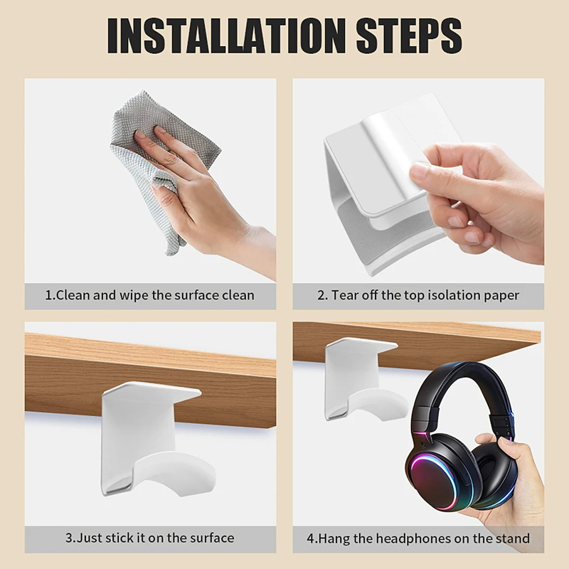 Support universel pour casque, - Headphone Hook Under avis et prix