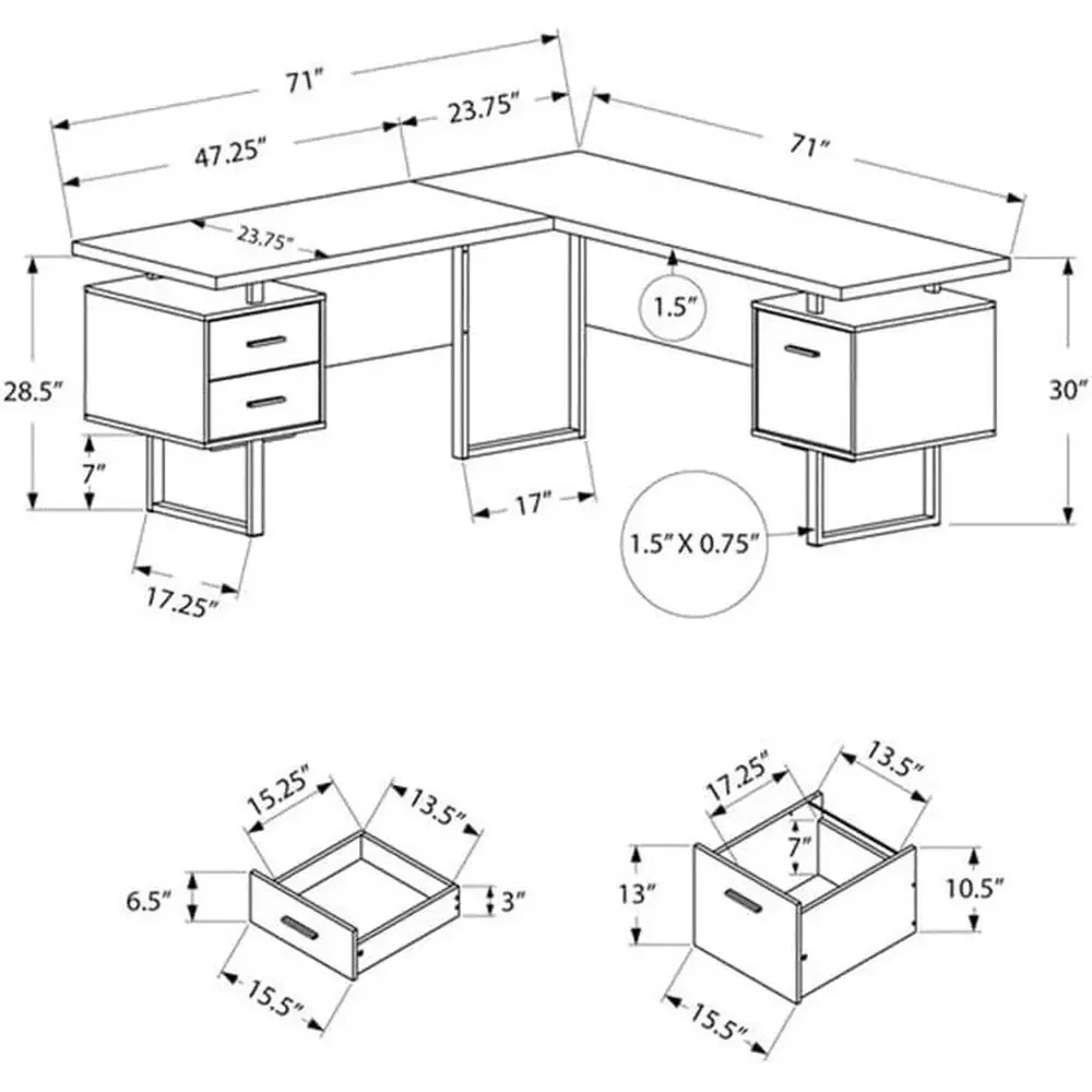 Bureau d'ordinateur en forme d - Desk Setup Office avis et prix