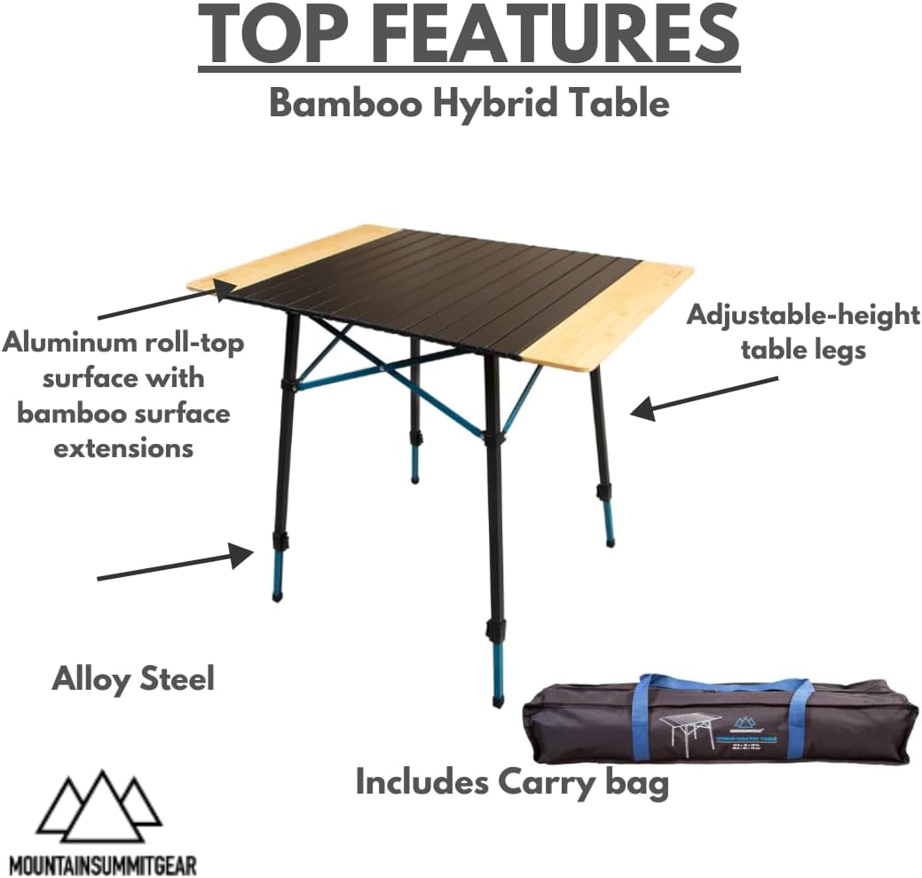 Table de camping portable plia - Desk Setup Natural avis et prix