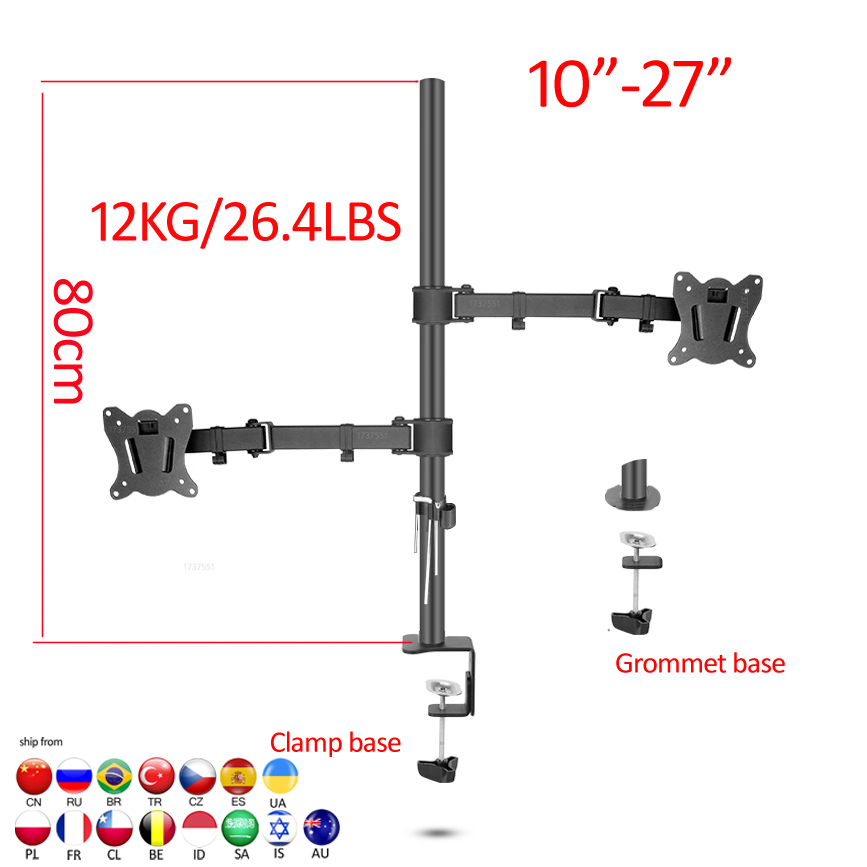 Support de bureau double écran - Dual Monitor Desk Setup avis et prix