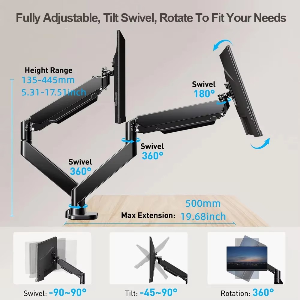 Support de moniteur extensible - Dual Monitor Desk Setup avis et prix