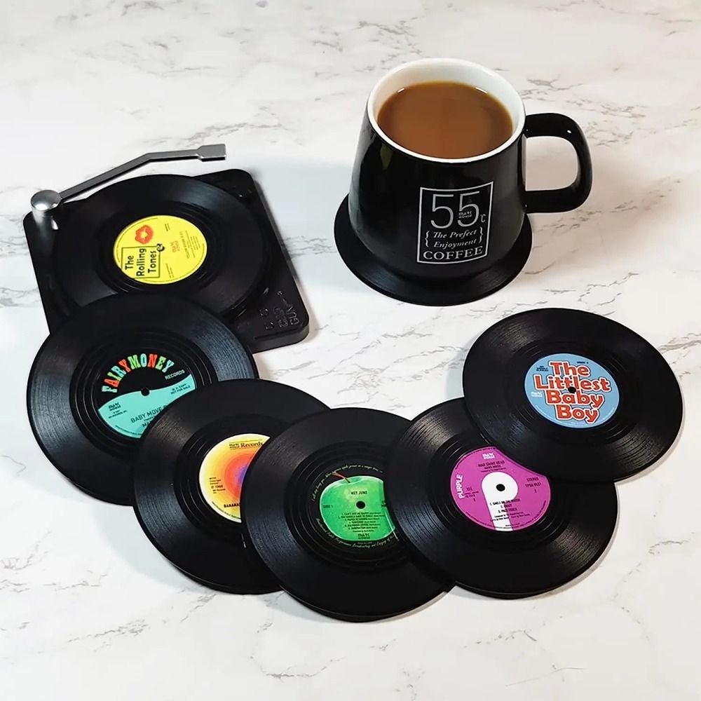 2/4/6 pièces rétro vinyle disq - Desk Setup Retro avis et prix