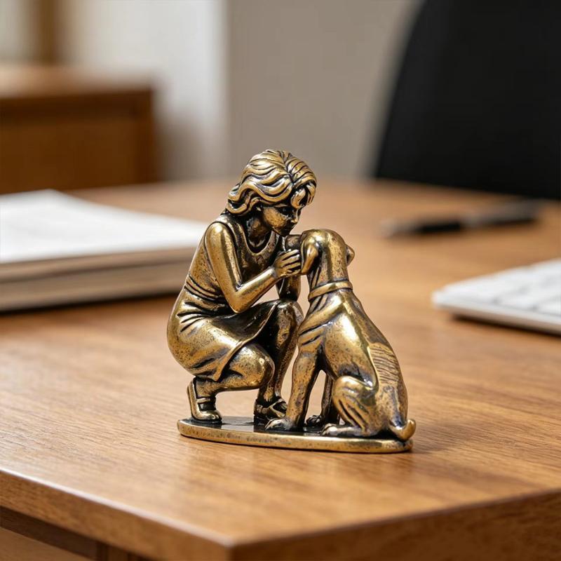 Figurine de chien en laiton po - Desk Setup Retro avis et prix