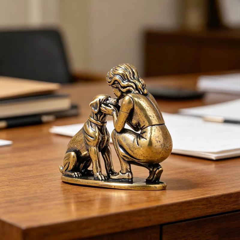 Figurine de chien en laiton po - Desk Setup Retro avis et prix