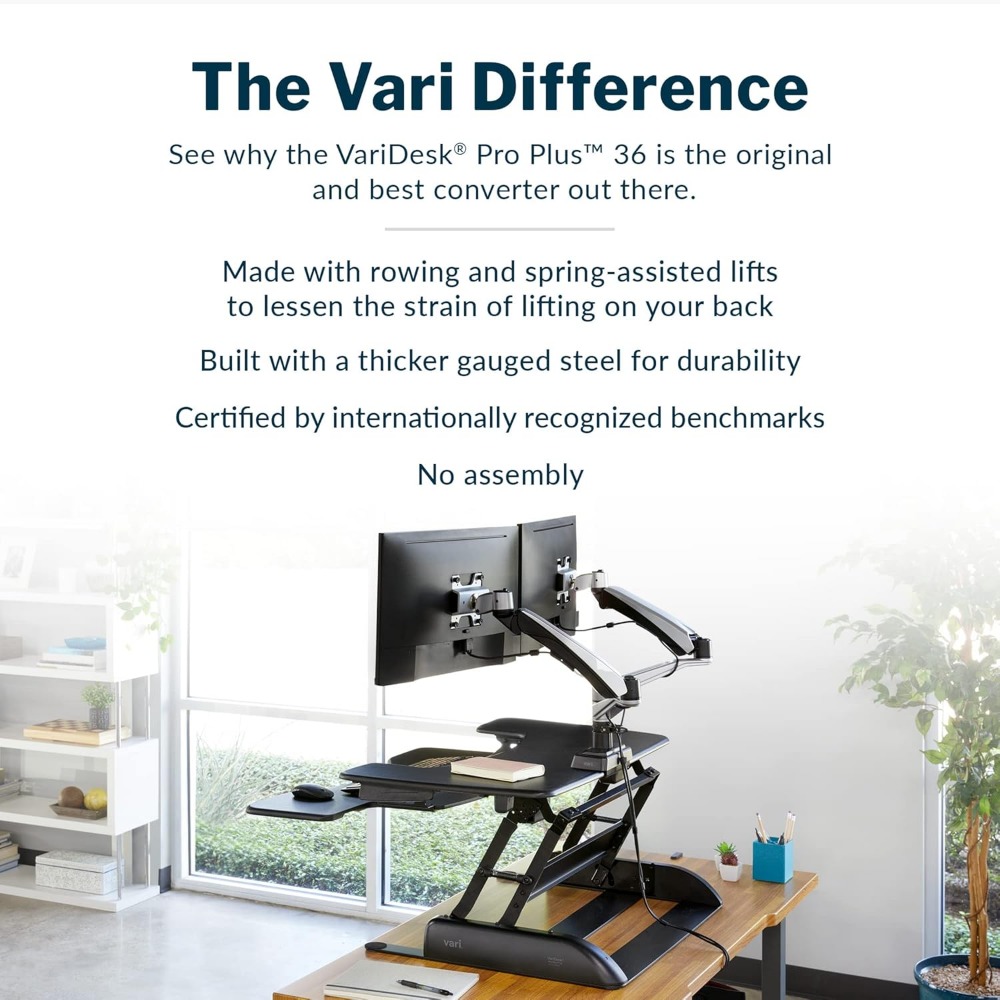 Desk Pro Plus 36, convertisseu - Dual Monitor Desk Setup avis et prix