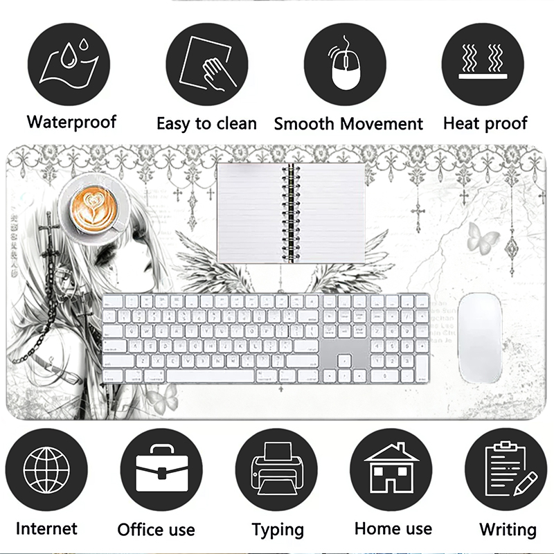 Tapis de souris en cuir noir e - Desk Setup Mat avis et prix
