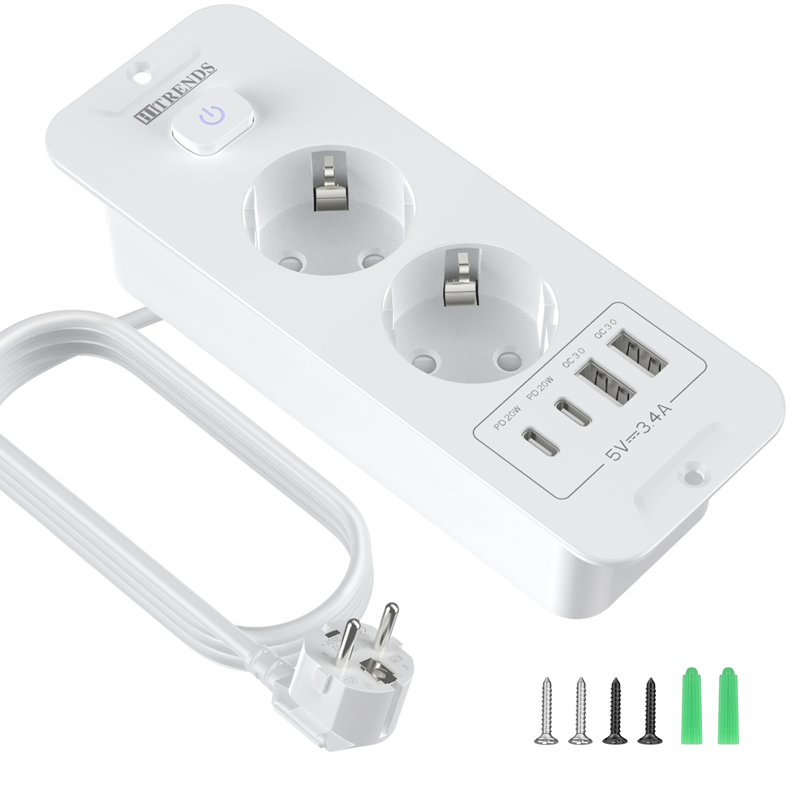 Prise intégrée de bureau avec  - Power Strip Flat avis et prix