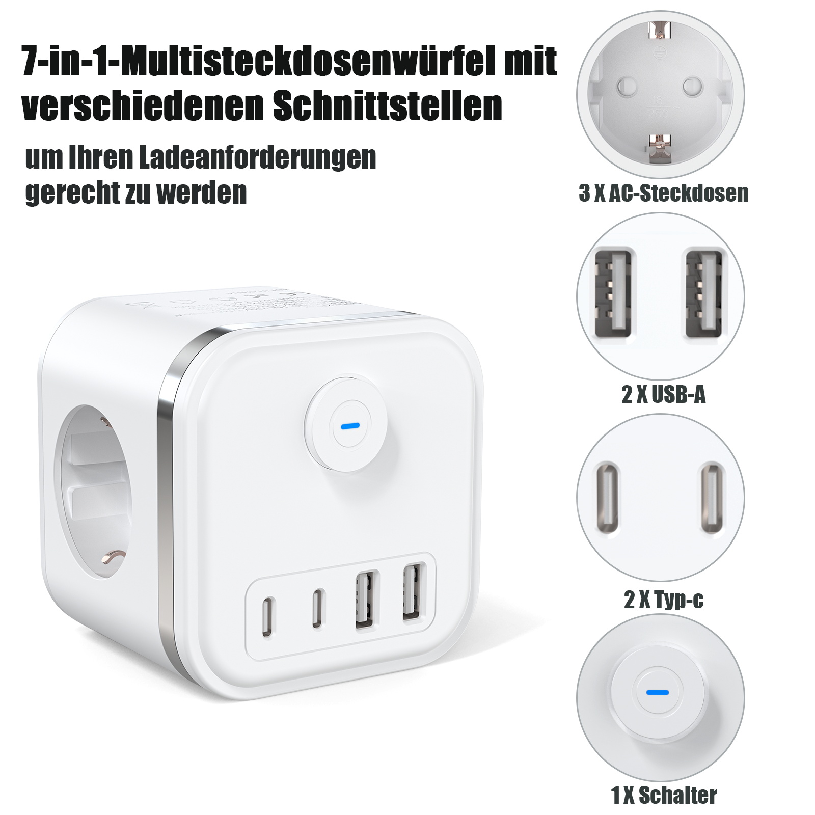 Multiprise ue 3680W, Cube, ada - Power Strip Flat avis et prix