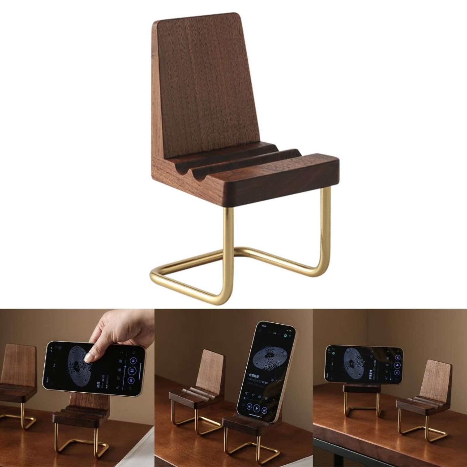 Support de téléphone en bois d - Desk Setup Natural avis et prix