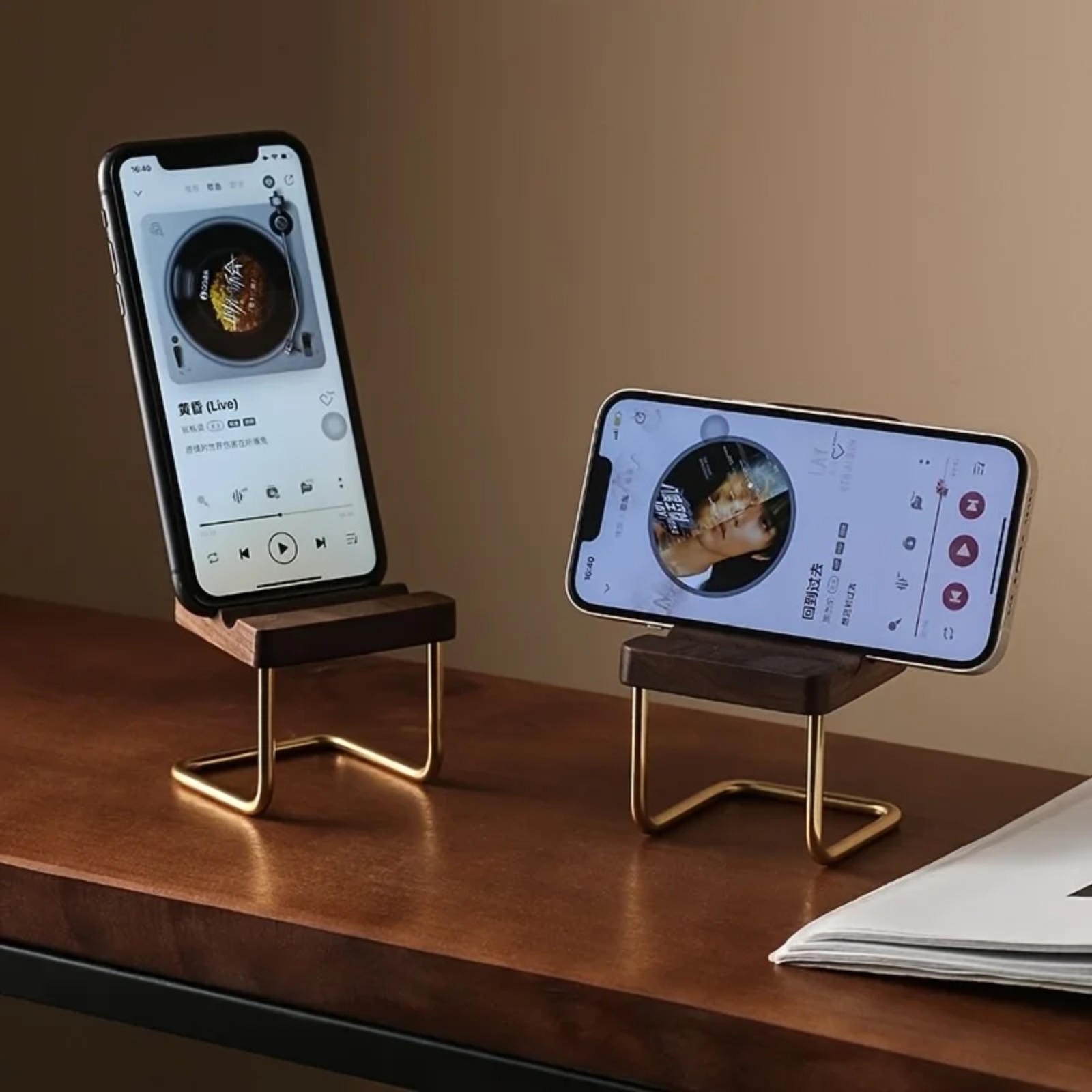 Support de téléphone en bois d - Desk Setup Natural avis et prix