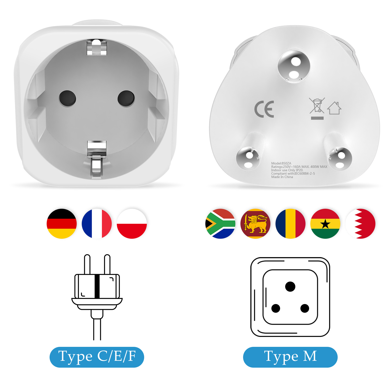 Adaptateur de voyage Afrique d - Power Strip Flat avis et prix