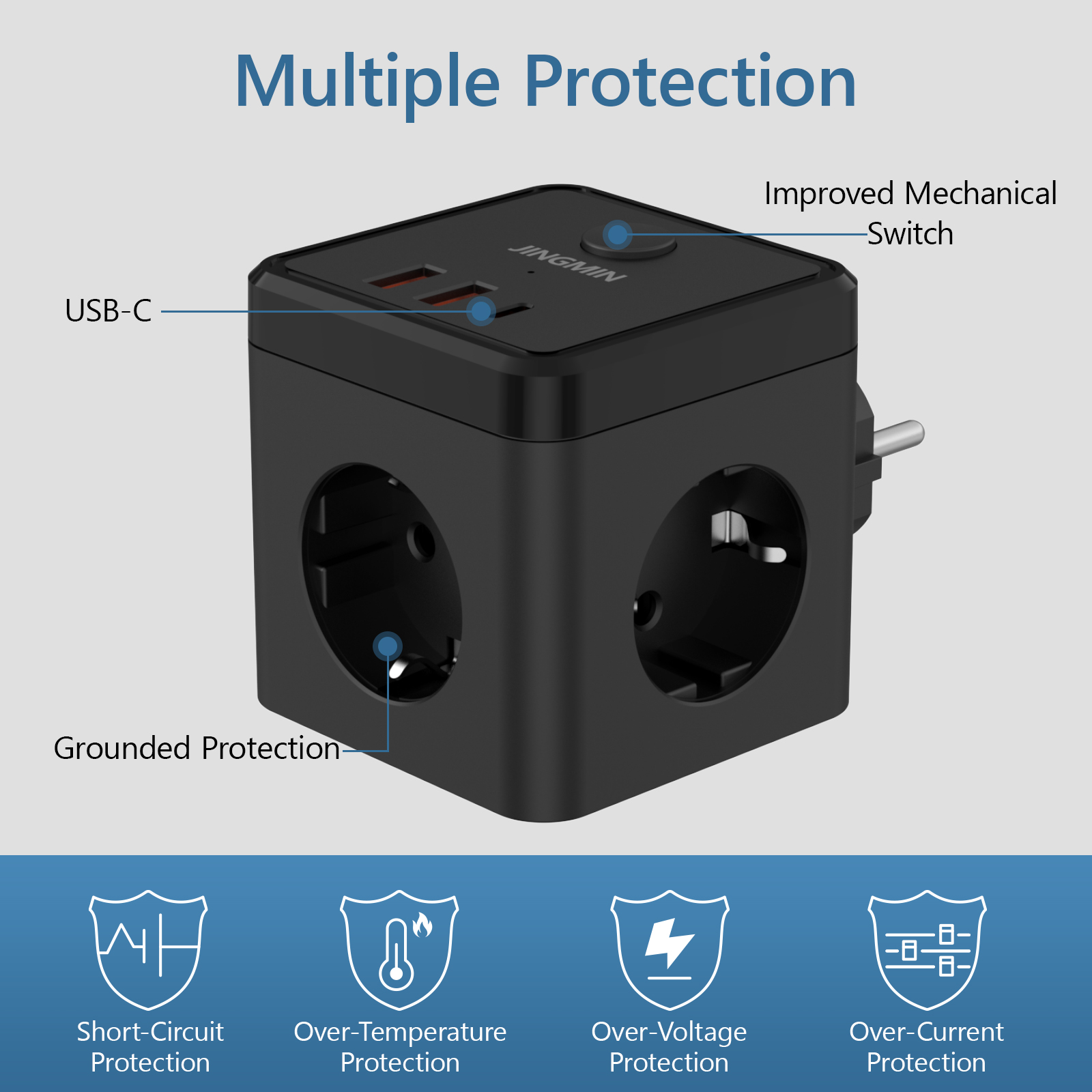 Extension de prise murale avec - Power Strip Flat avis et prix