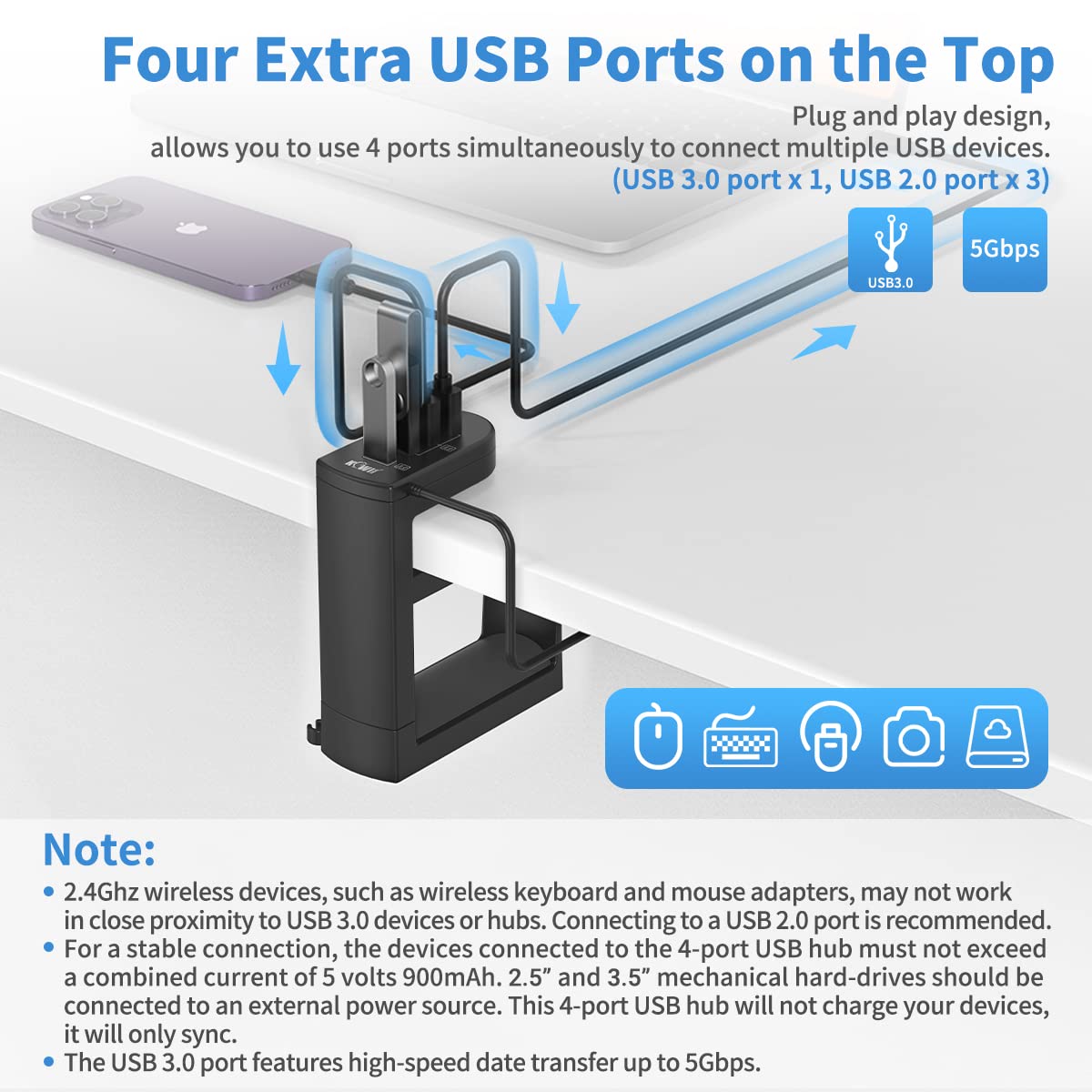 Support pour casque de jeu PC  - Headphone Hook Under avis et prix